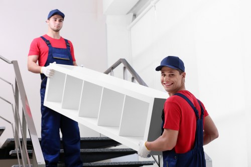 Professional movers loading boxes into a van in Barnes