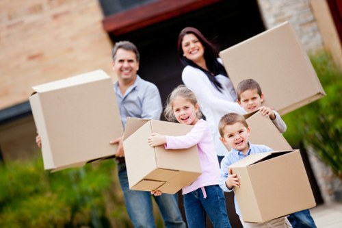Professional movers loading furniture for Barnes removals
