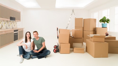 A removals team managing office relocation with care