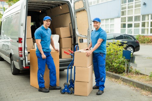 Boxes and furniture prepared for a Barnes removals estimate