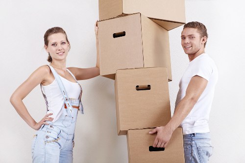 Fragile items carefully packed by movers in Barnes