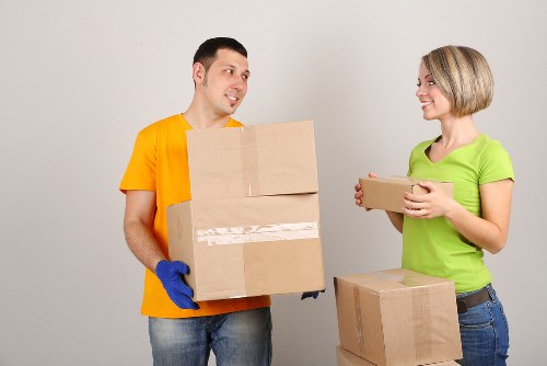 Prepared moving boxes ready for a man with van service